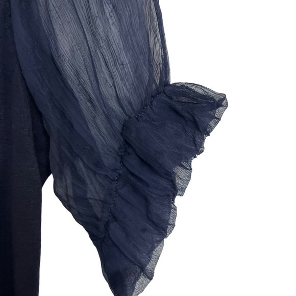 Alberto Makali Embellished  Sheer Sleeve Top Size small - Picture 4 of 5